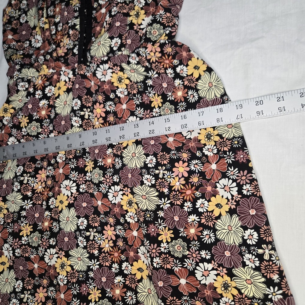 Lily Rose A-Line Dress Large Floral Polyester Spaghetti Straps Stretchy Back - Picture 8 of 11